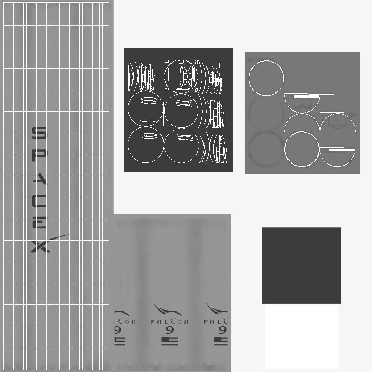 Falcon 9 First Stage with Landing Legs 3D model_11