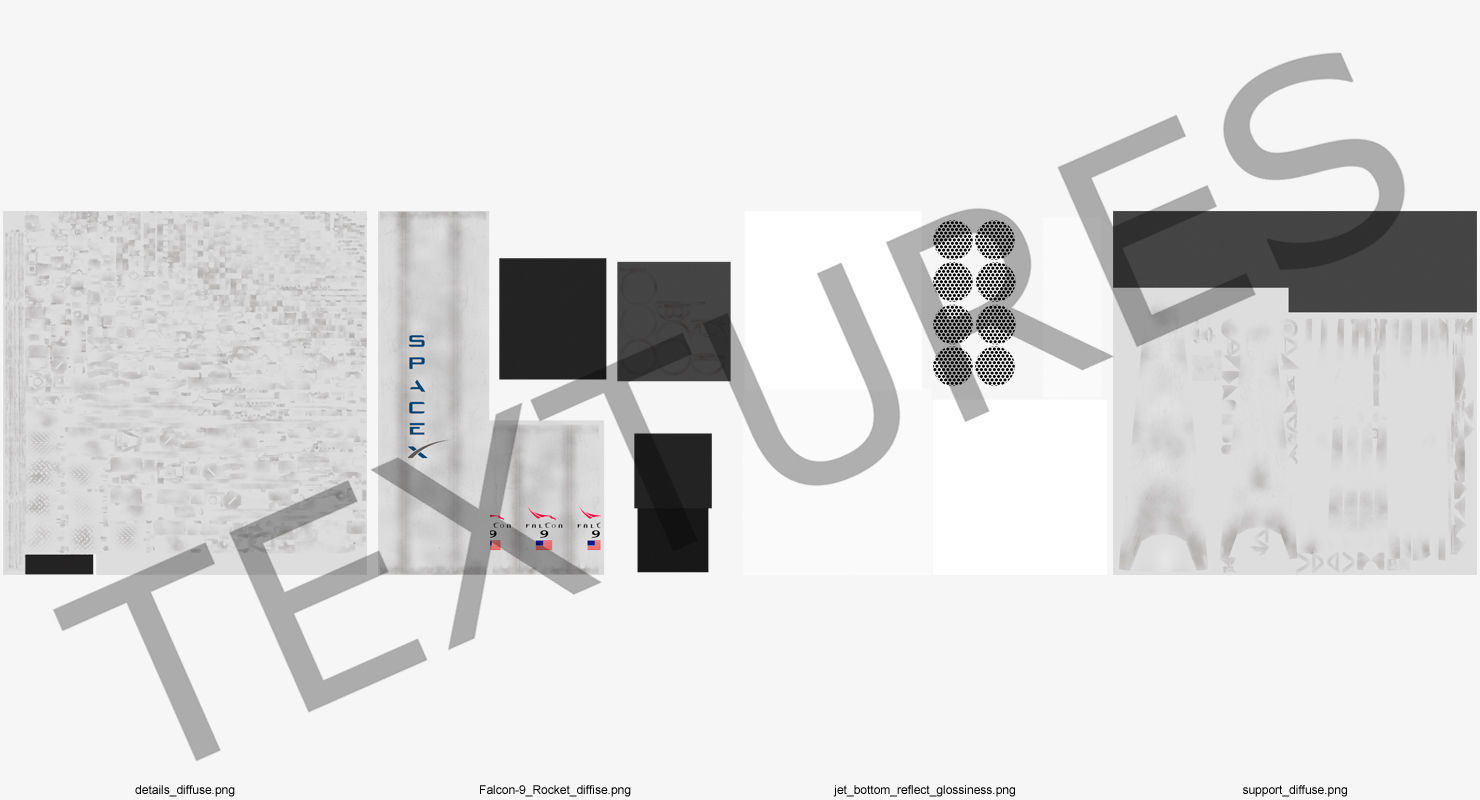 Falcon 9 First Stage with Landing Legs 3D model_12