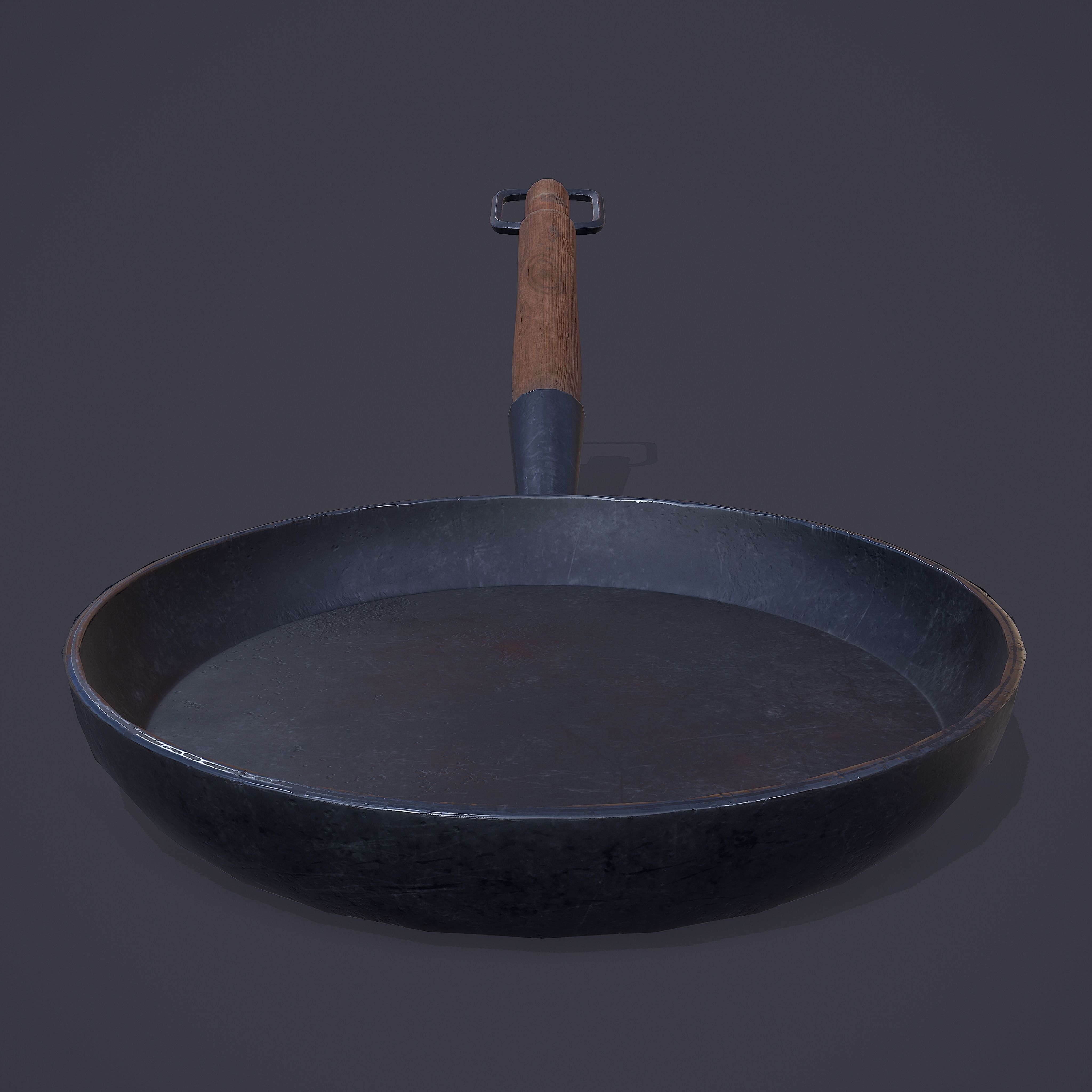 Medieval Frying Pan Low-poly 3D model_12