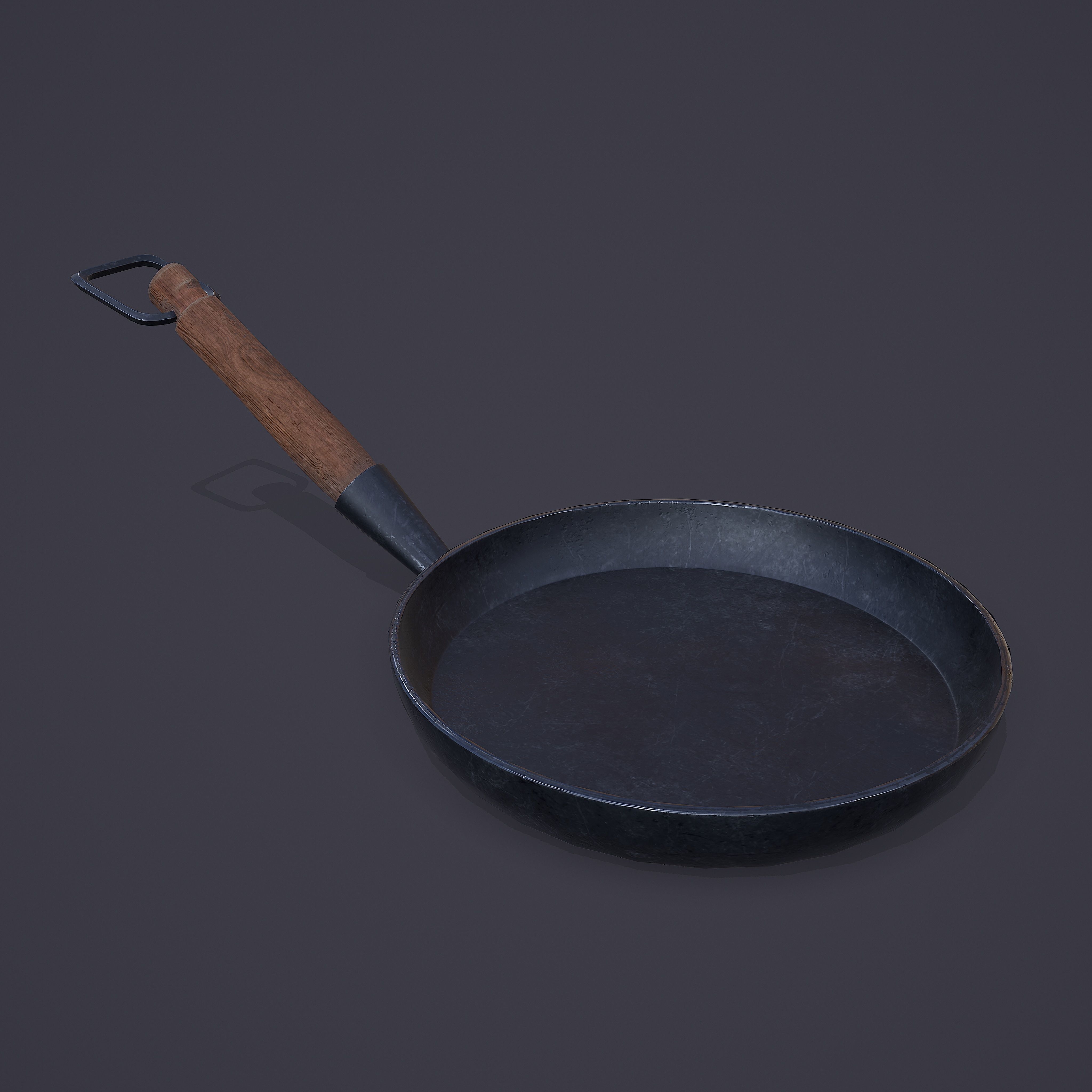 Medieval Frying Pan Low-poly 3D model_2