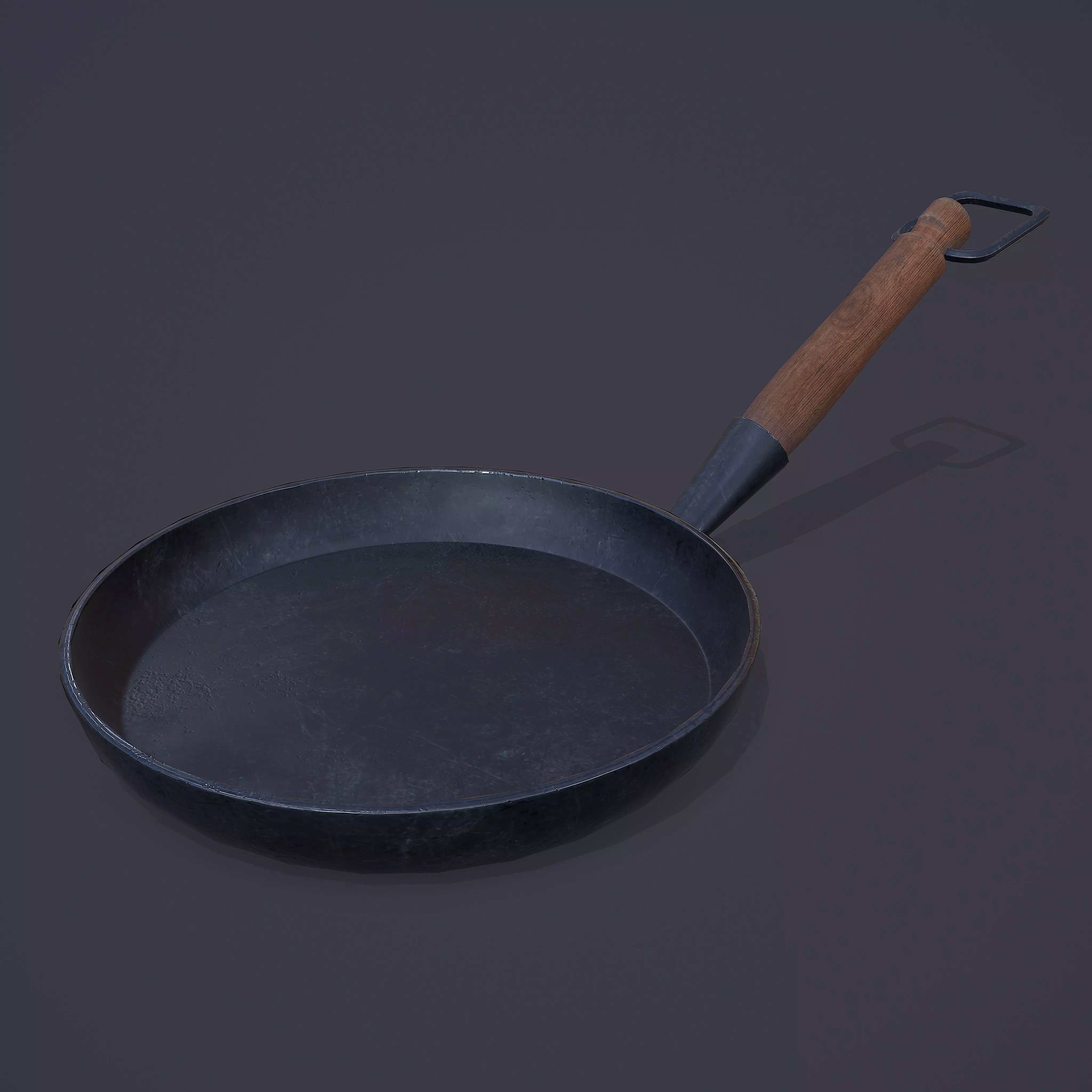 Medieval Frying Pan Low-poly 3D model_0