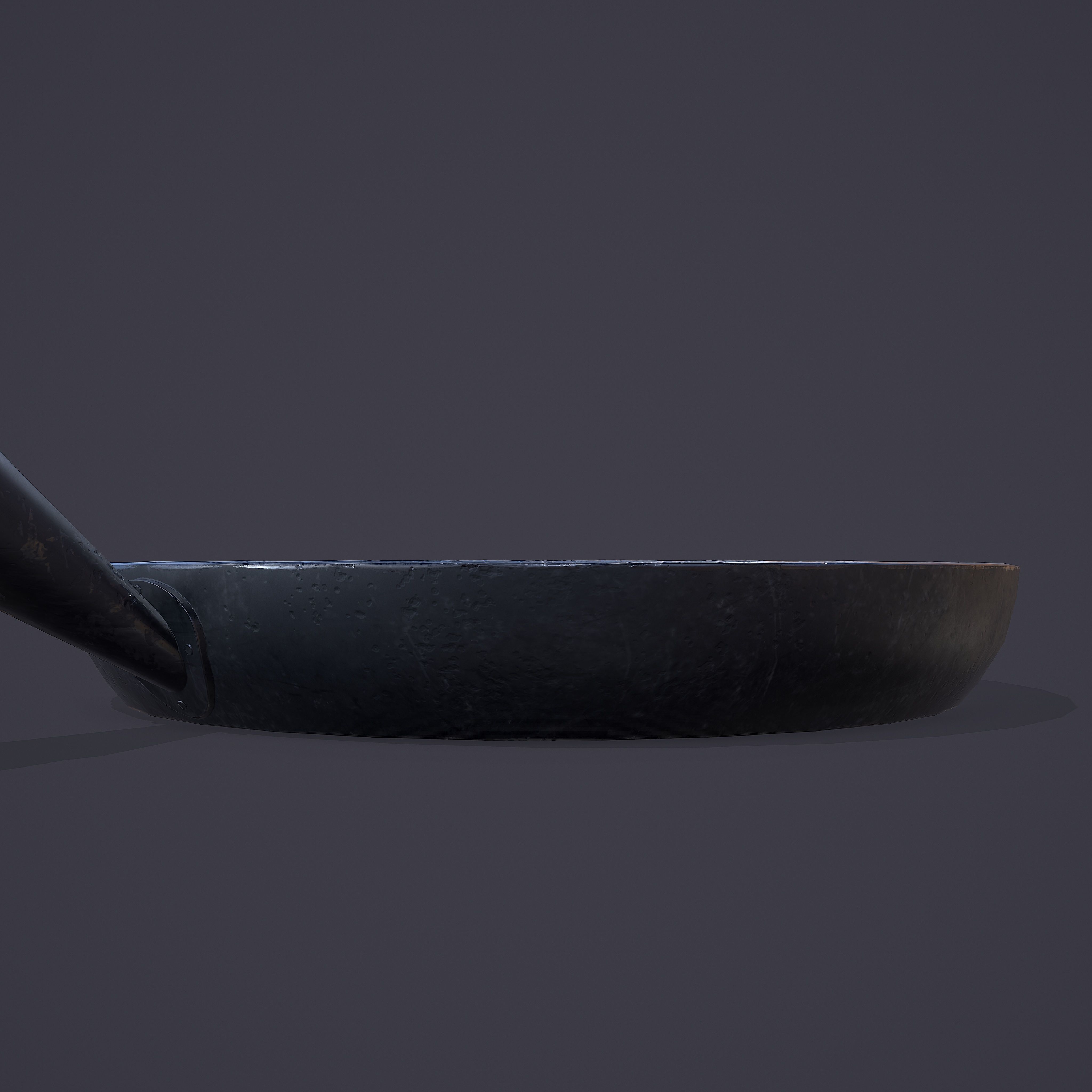 Medieval Frying Pan Low-poly 3D model_16