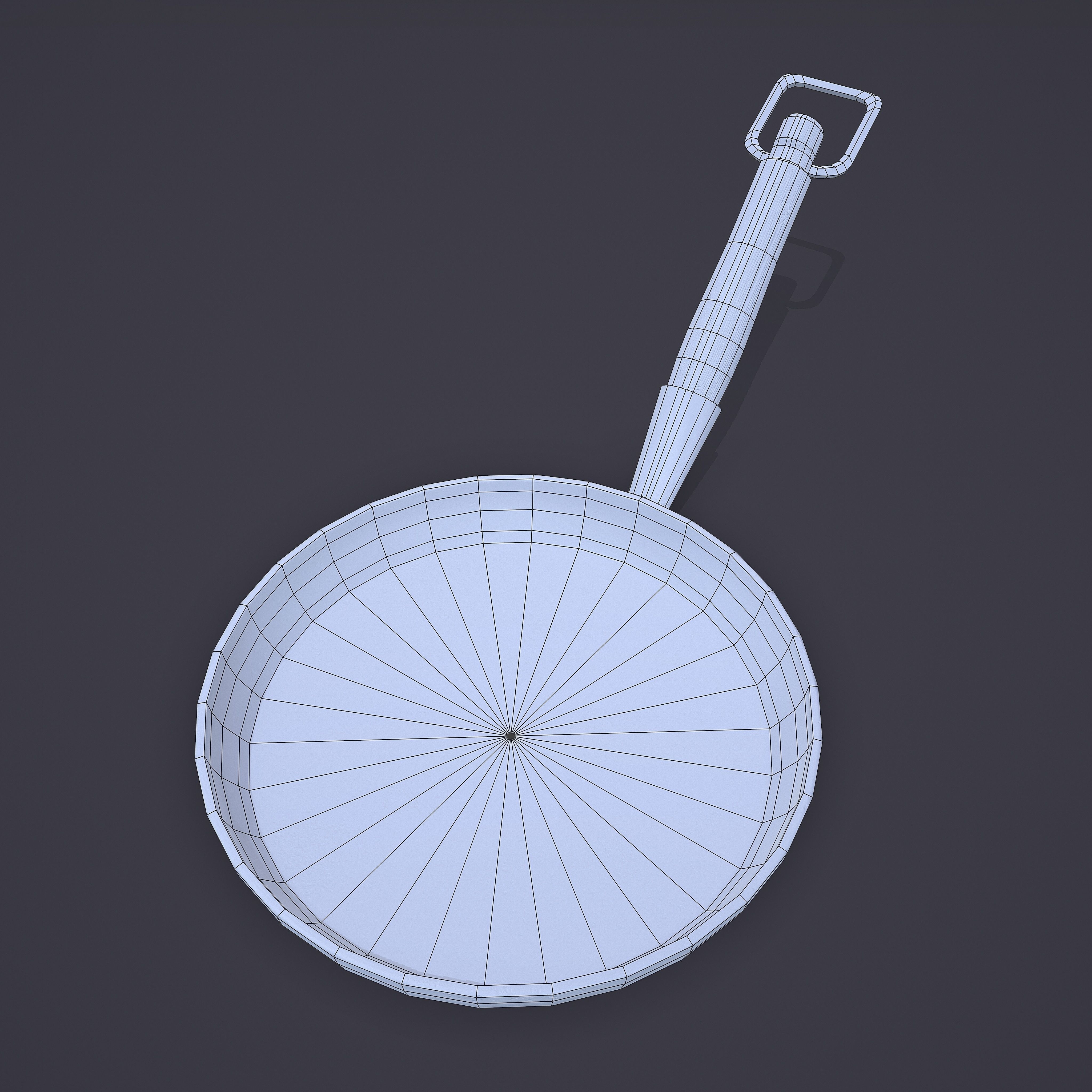 Medieval Frying Pan Low-poly 3D model_24