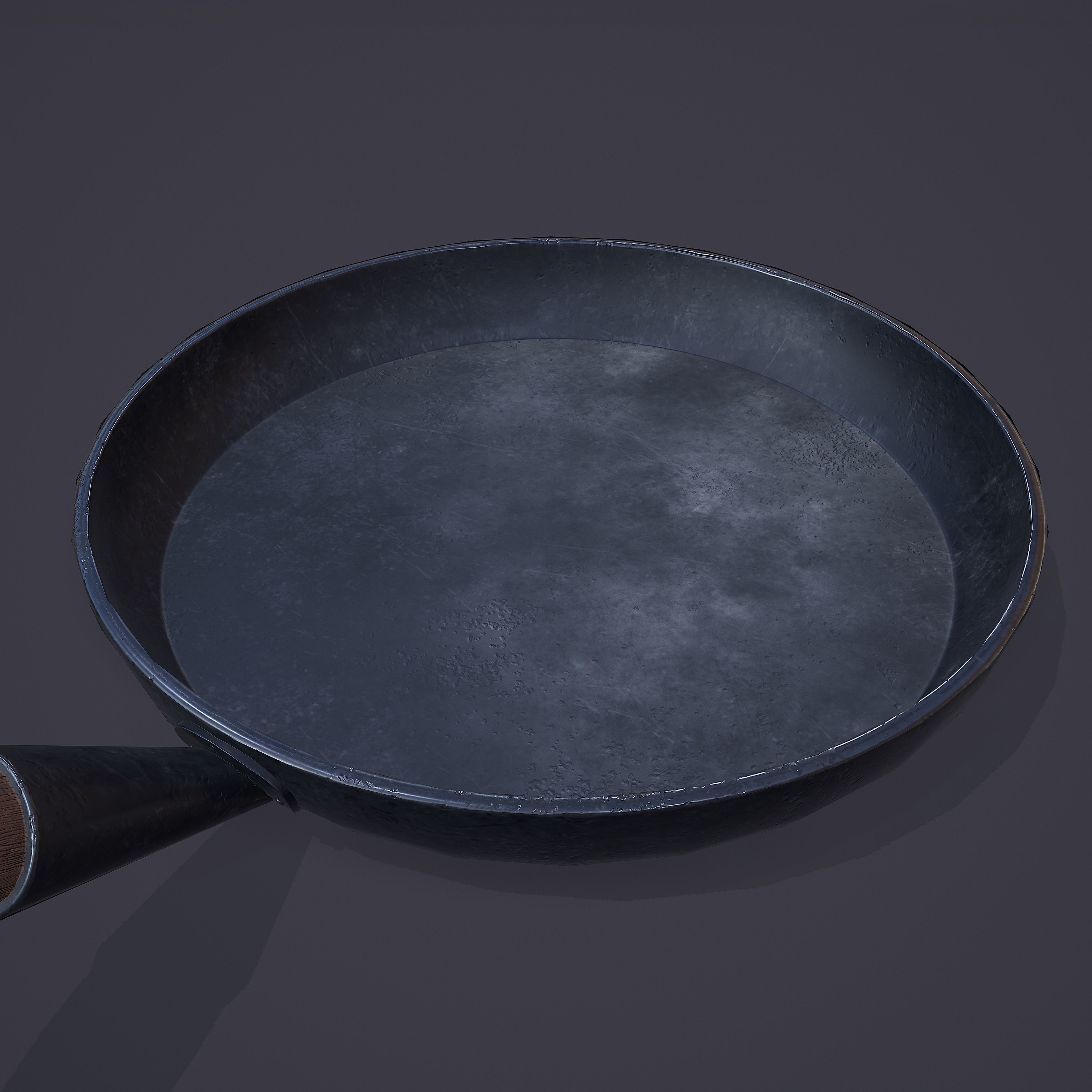 Medieval Frying Pan Low-poly 3D model_14