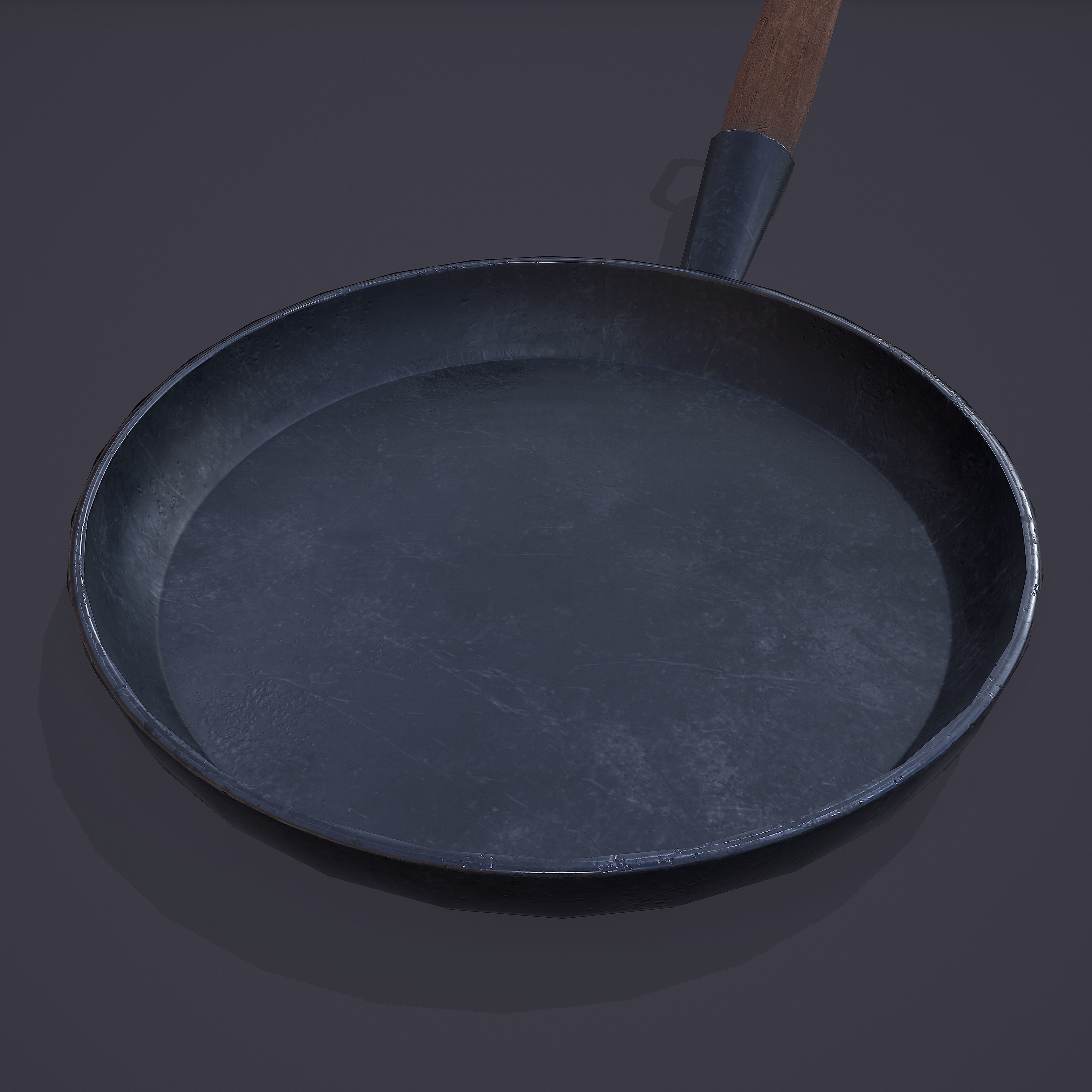 Medieval Frying Pan Low-poly 3D model_13