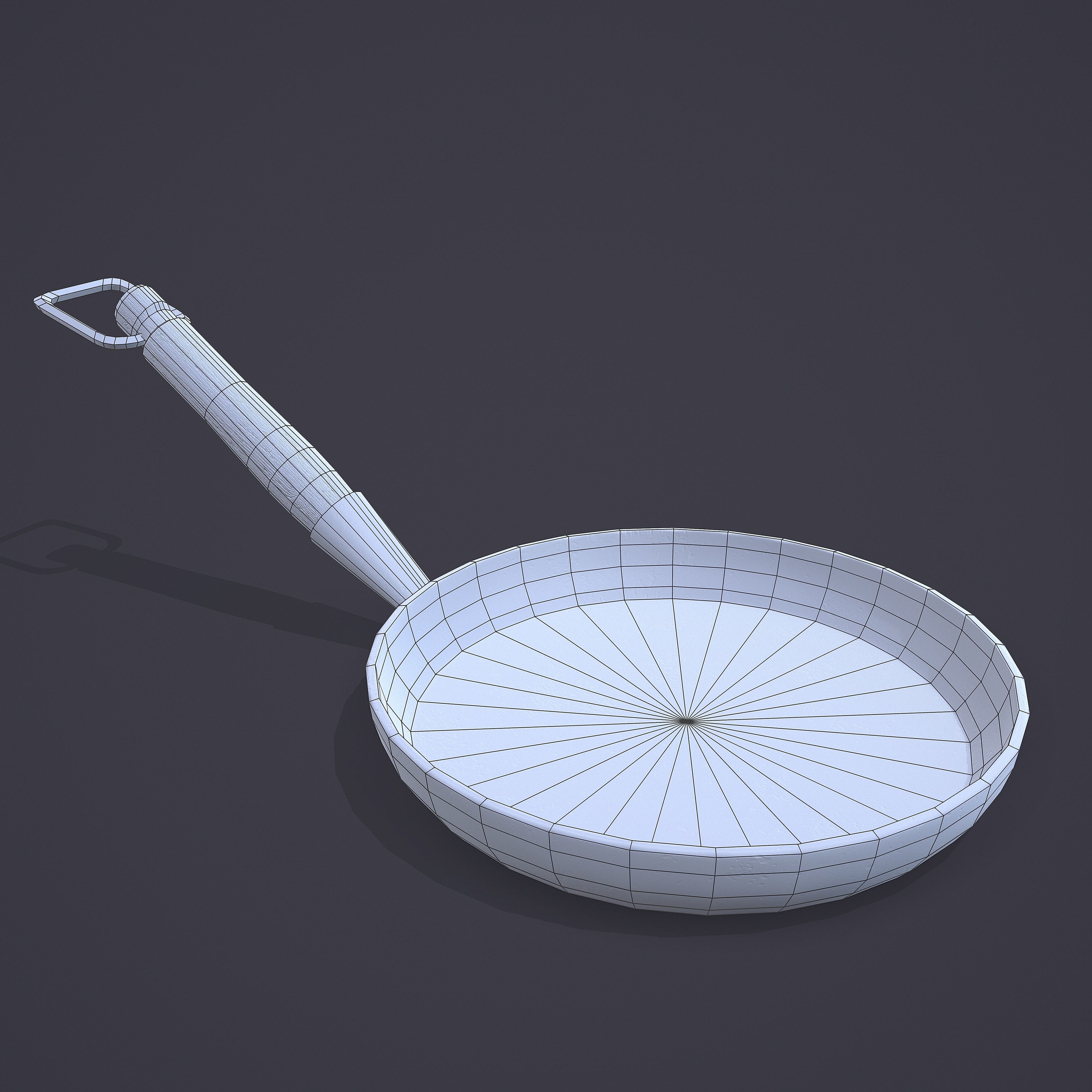 Medieval Frying Pan Low-poly 3D model_22