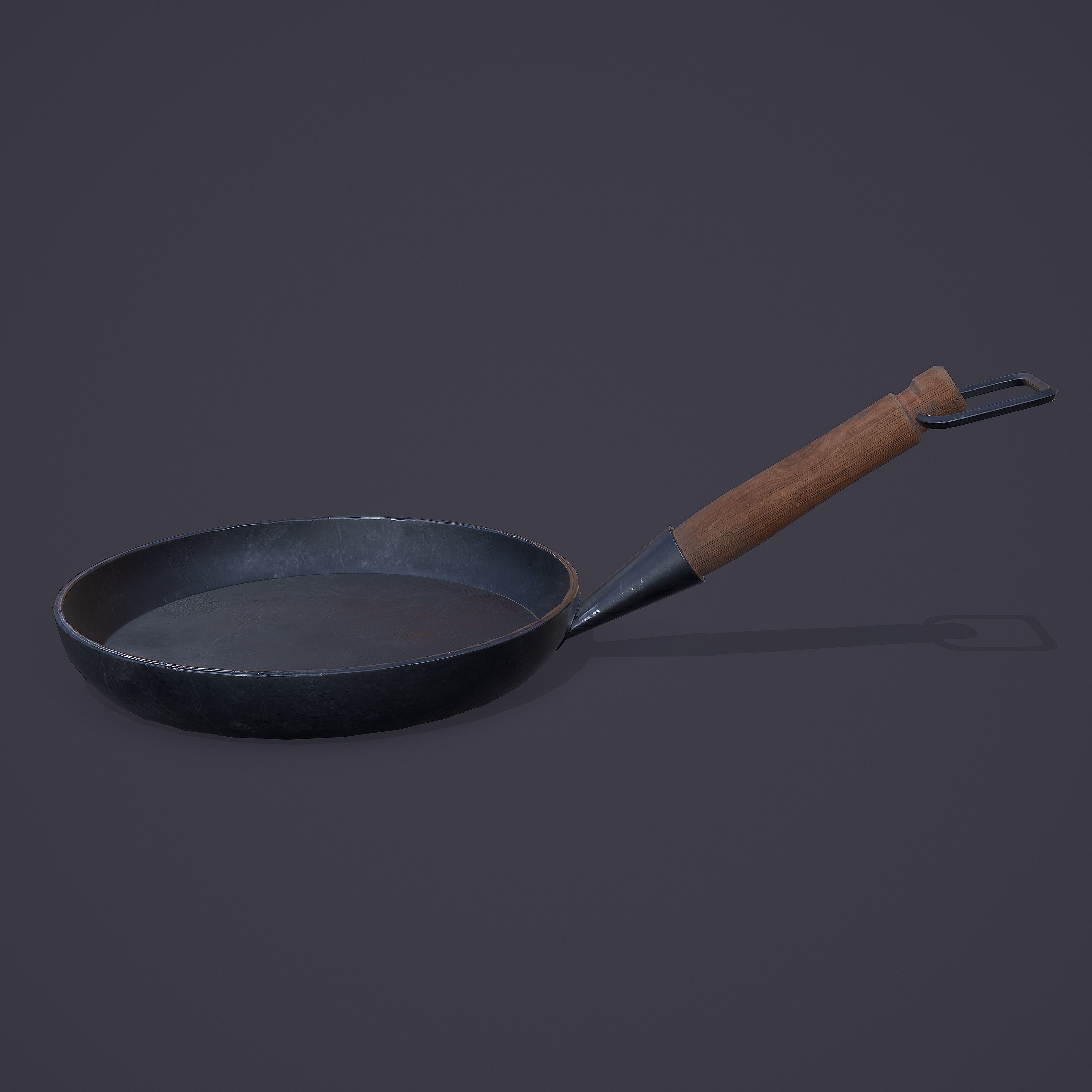 Medieval Frying Pan Low-poly 3D model_8