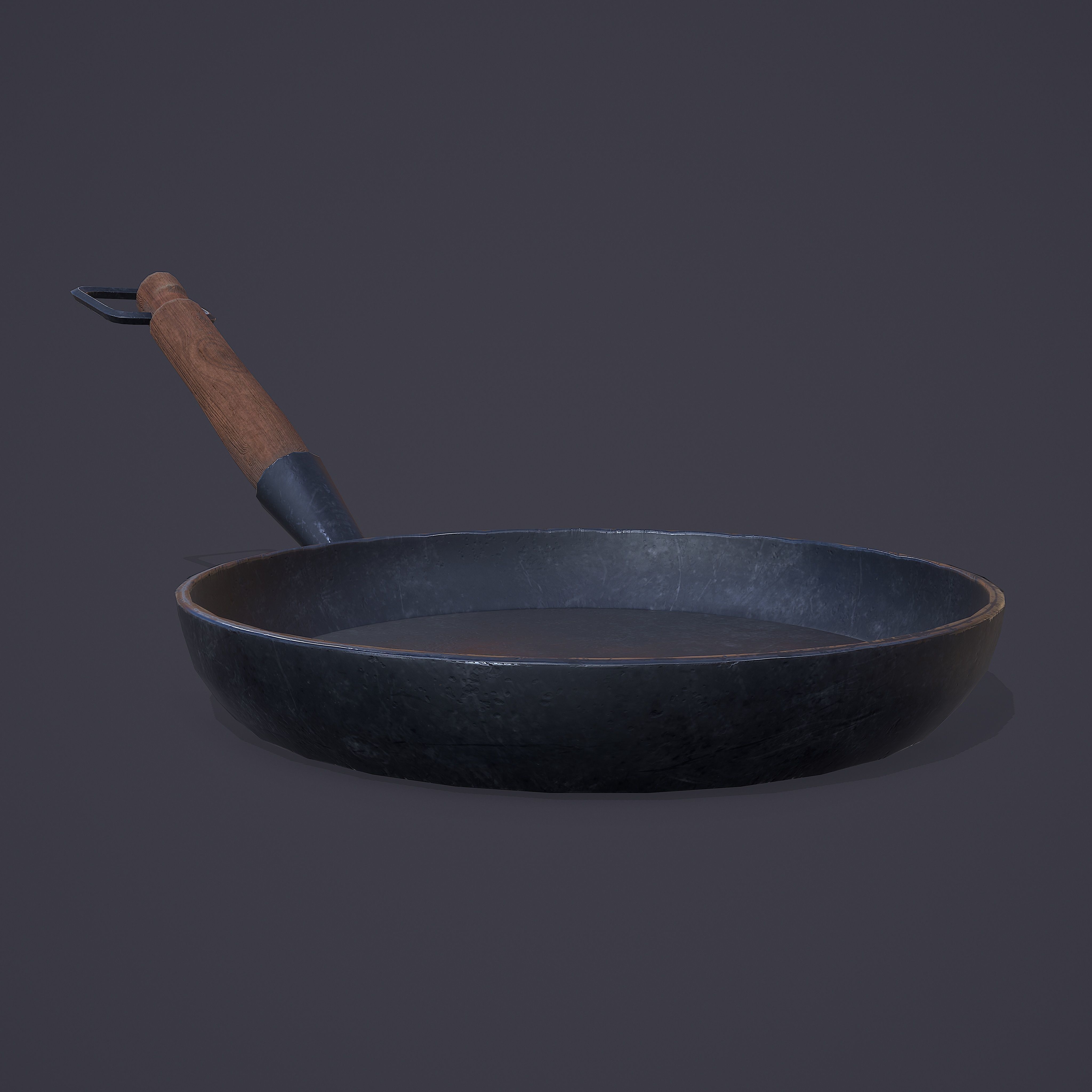 Medieval Frying Pan Low-poly 3D model_11