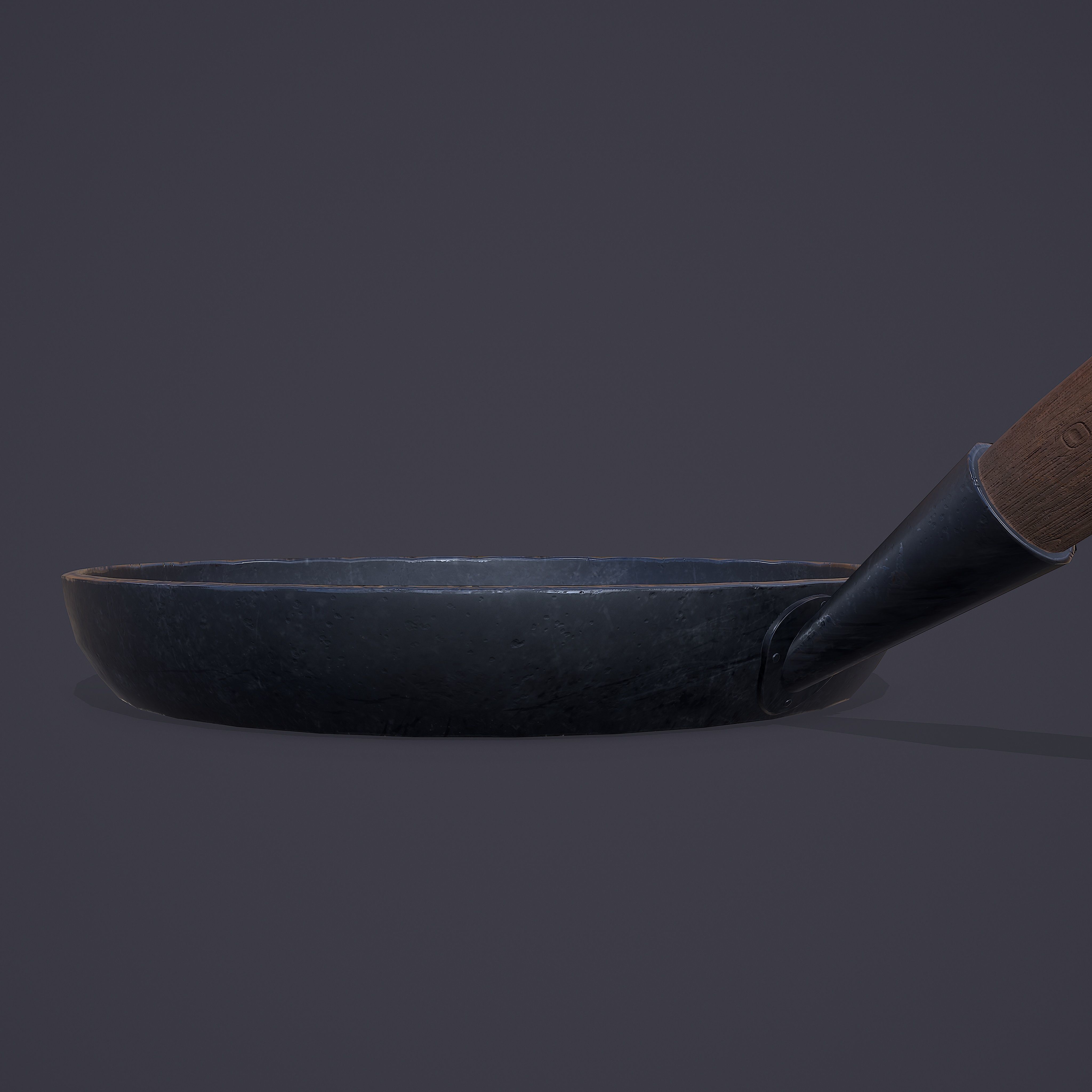 Medieval Frying Pan Low-poly 3D model_15