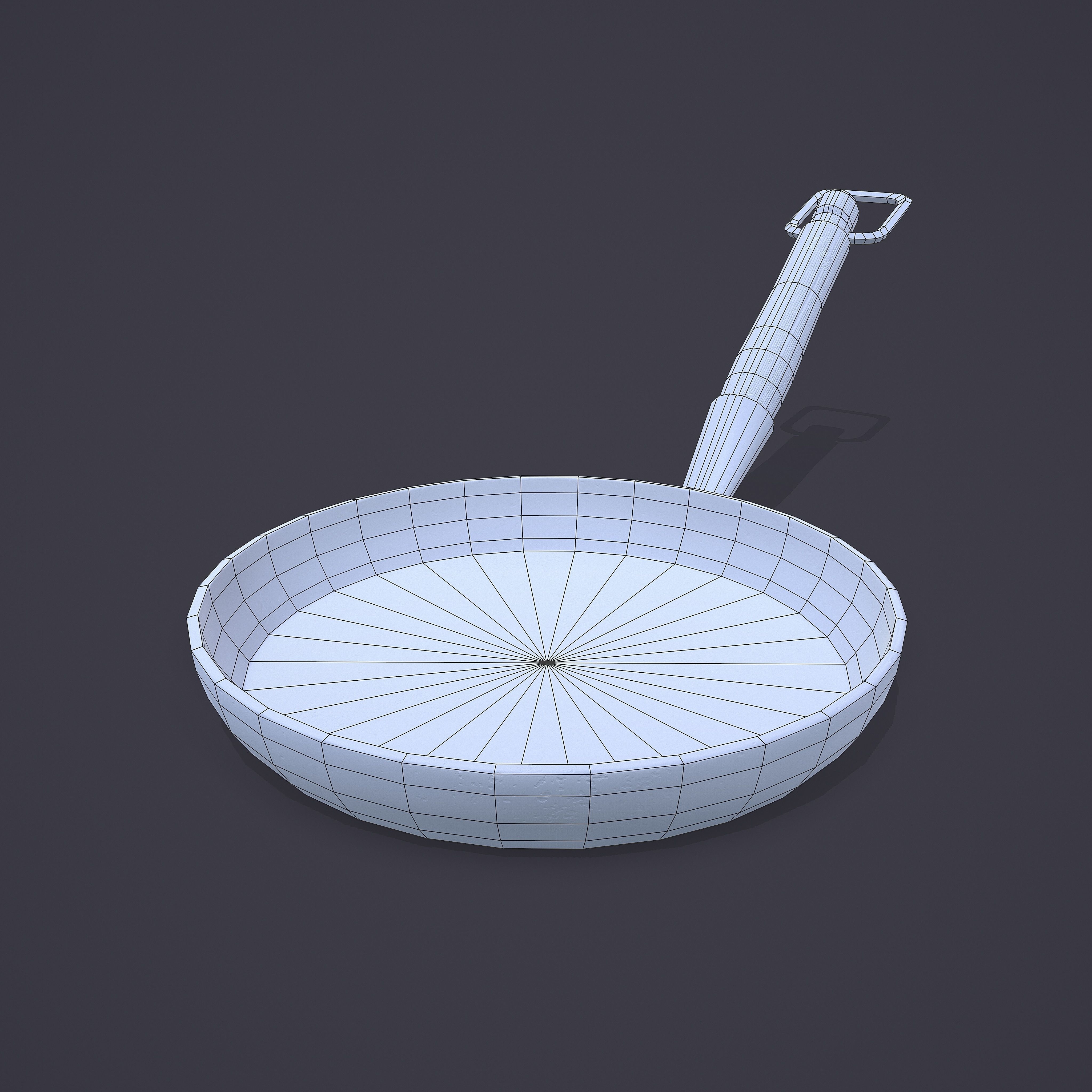 Medieval Frying Pan Low-poly 3D model_23