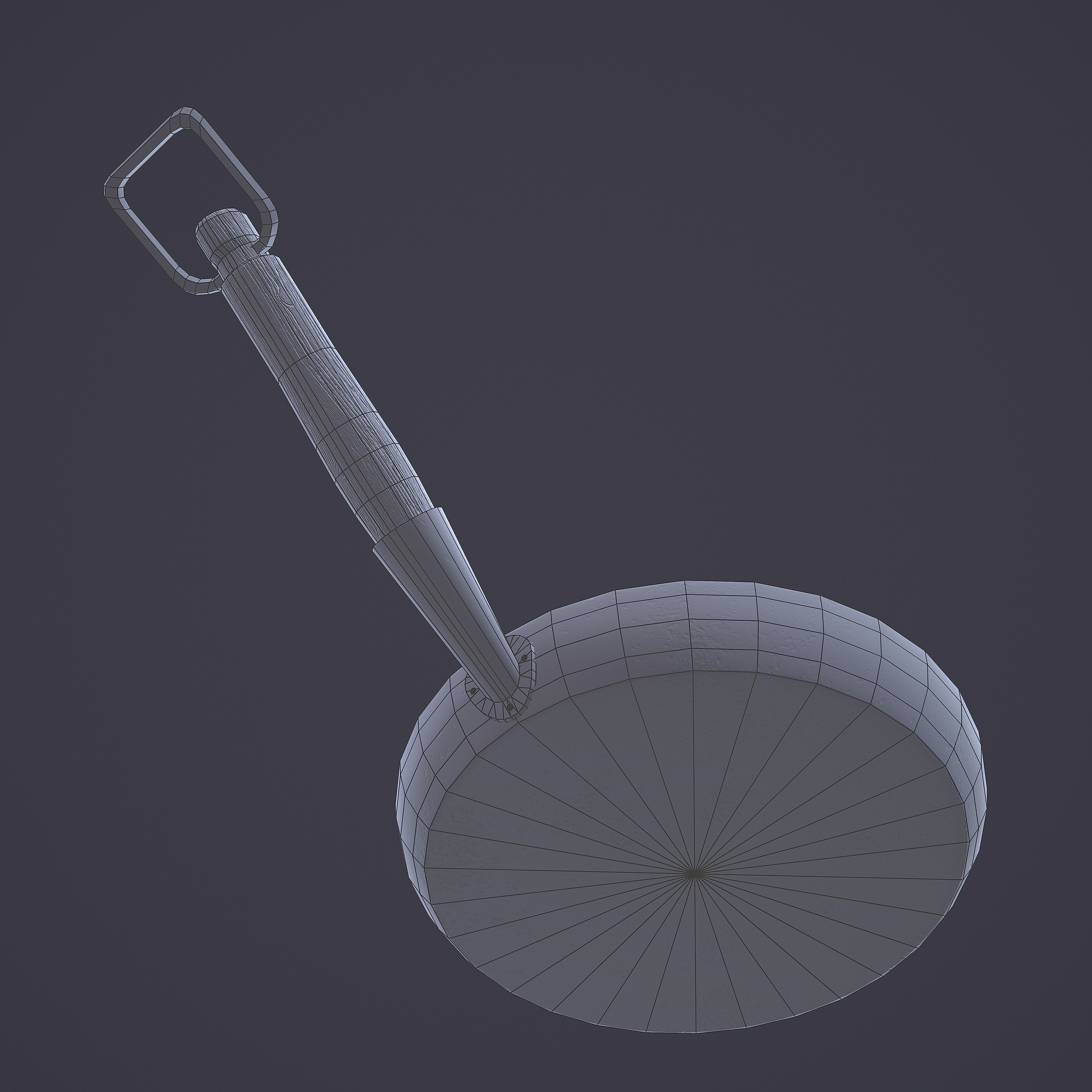 Medieval Frying Pan Low-poly 3D model_26