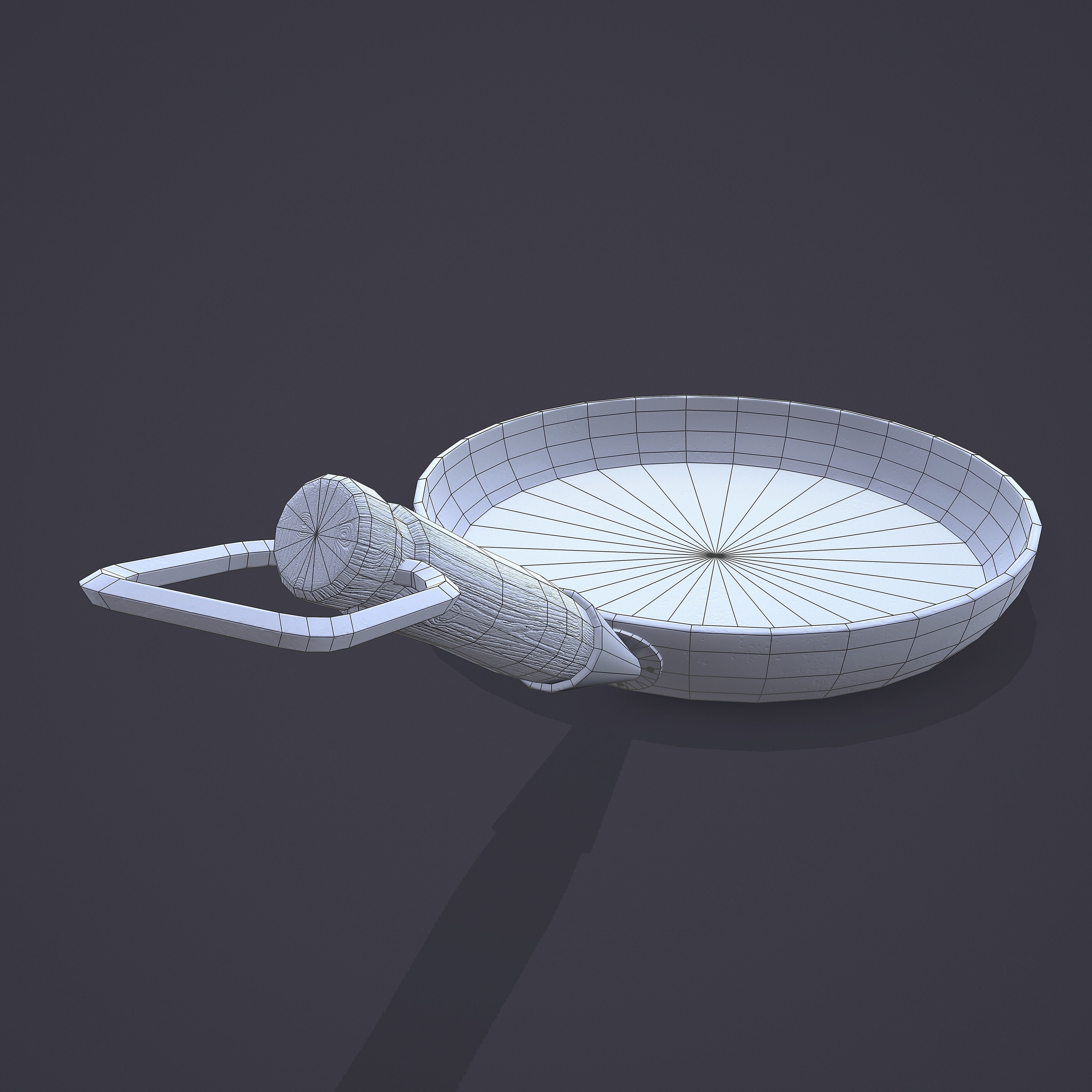 Medieval Frying Pan Low-poly 3D model_27