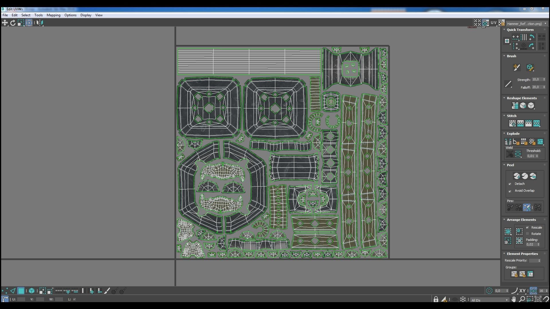 Spiked warhammer Low-poly 3D model_7