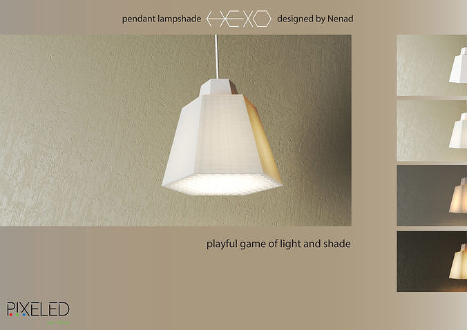 pendant lampshade HEXO 3d print model 3D print model