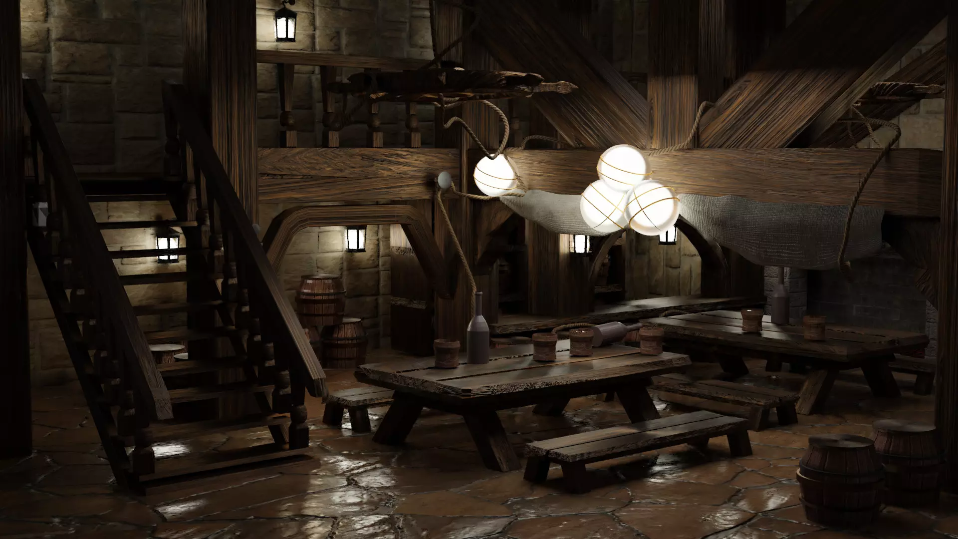 Bar Interior 3D Model 3D model_0