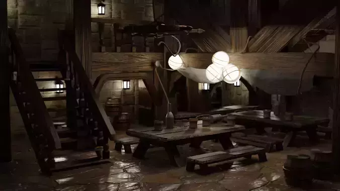 Bar Interior 3D Model