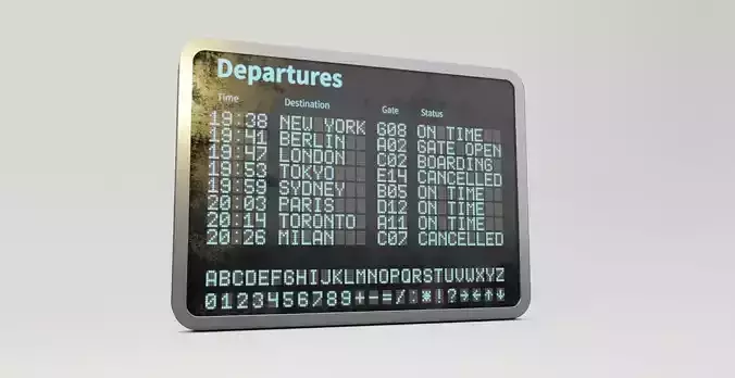 Airport departure billboard  3D model
