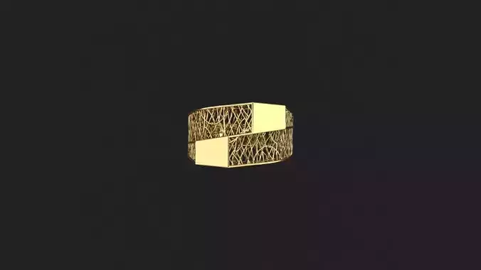 AR-TRK-Z059 gold ring in shape of square