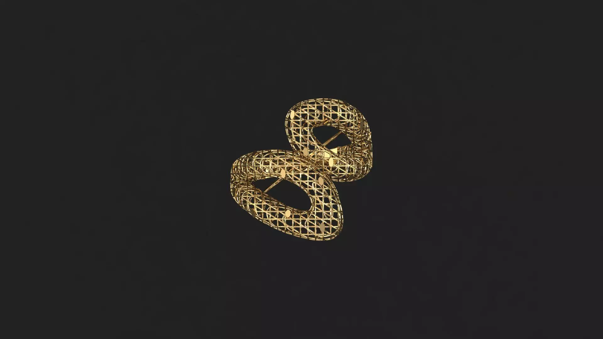 AR-TRK-Z060 two gold earrings 3D print model_0