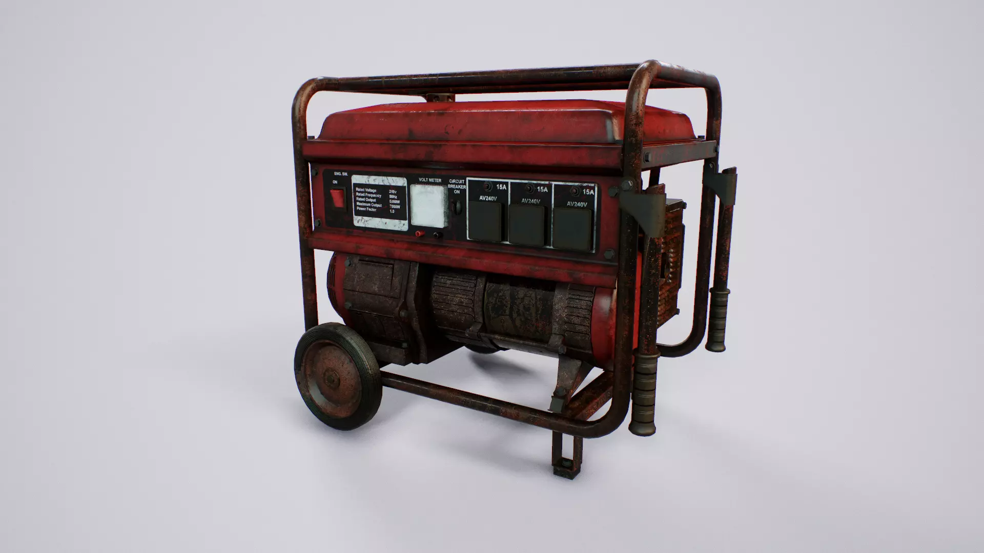 Diesel Generator - PBR Game Ready - 4k textures Low-poly 3D model_0