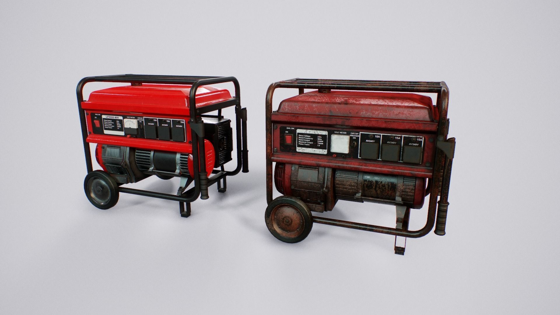 Diesel Generator - PBR Game Ready - 4k textures Low-poly 3D model_14