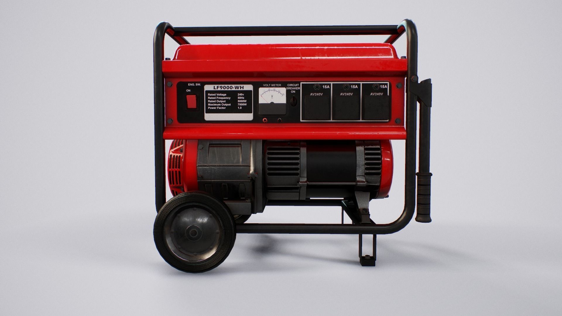 Diesel Generator - PBR Game Ready - 4k textures Low-poly 3D model_9