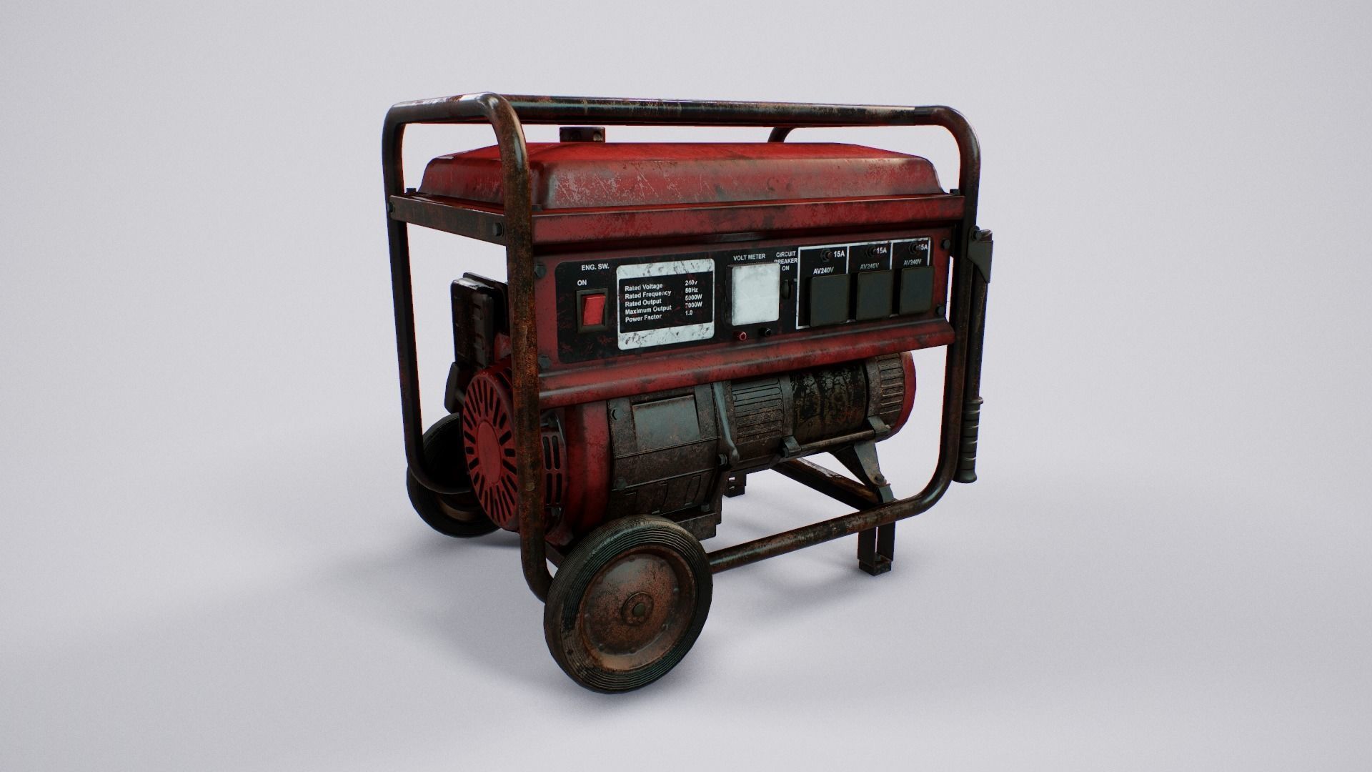 Diesel Generator - PBR Game Ready - 4k textures Low-poly 3D model_3