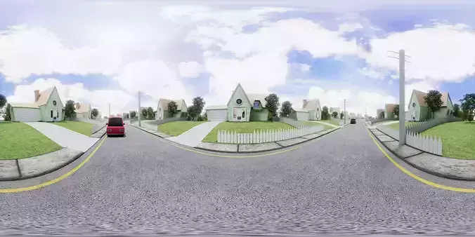 Neighborhood - Street - Cartoon