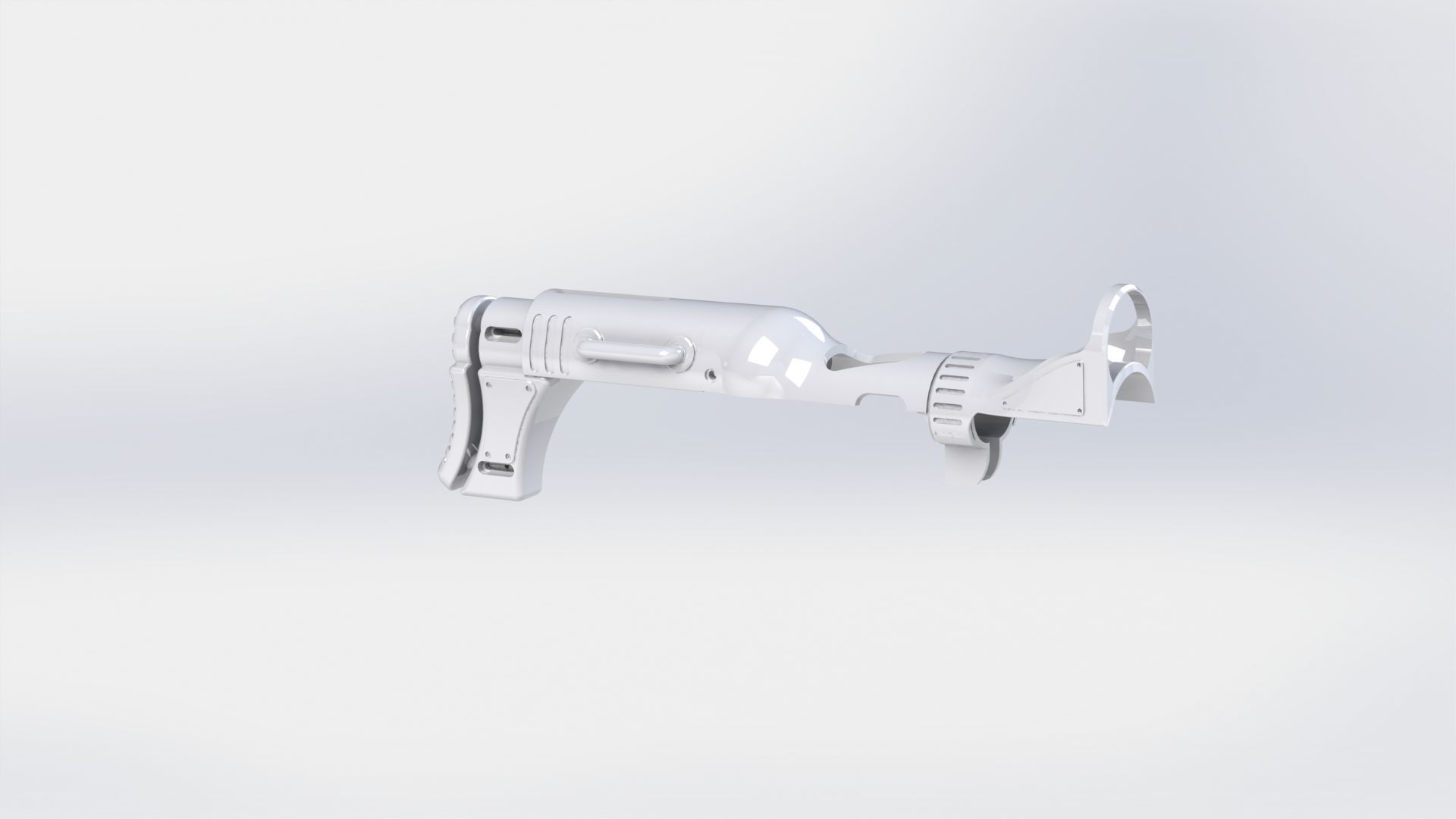 PSVR Aim stock with 2 sections of length adjustment 3D print model_2