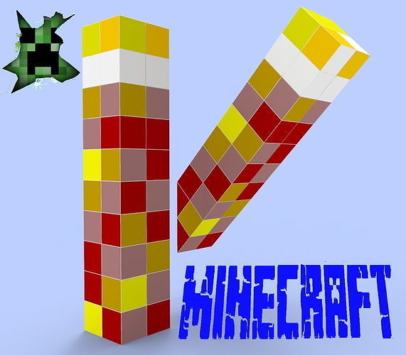 Minecraft Torch lamp flashlight for 3D printing 3D print model