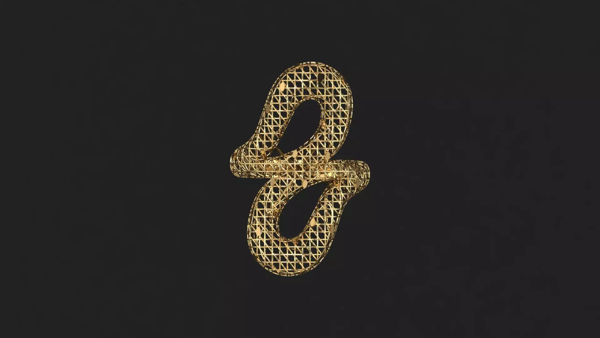 AR-TRK-Z065 gold letter s 3D print model_0