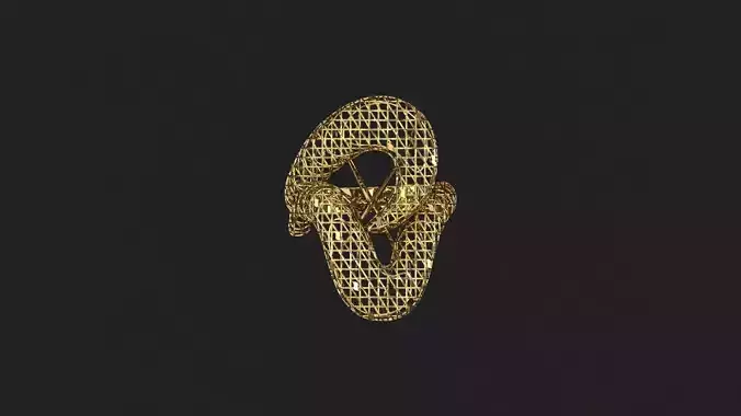 AR-TRK-Z066 gold mesh brooch