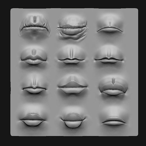 Lip Set 2 VDM Brush and Highpoly 3D model