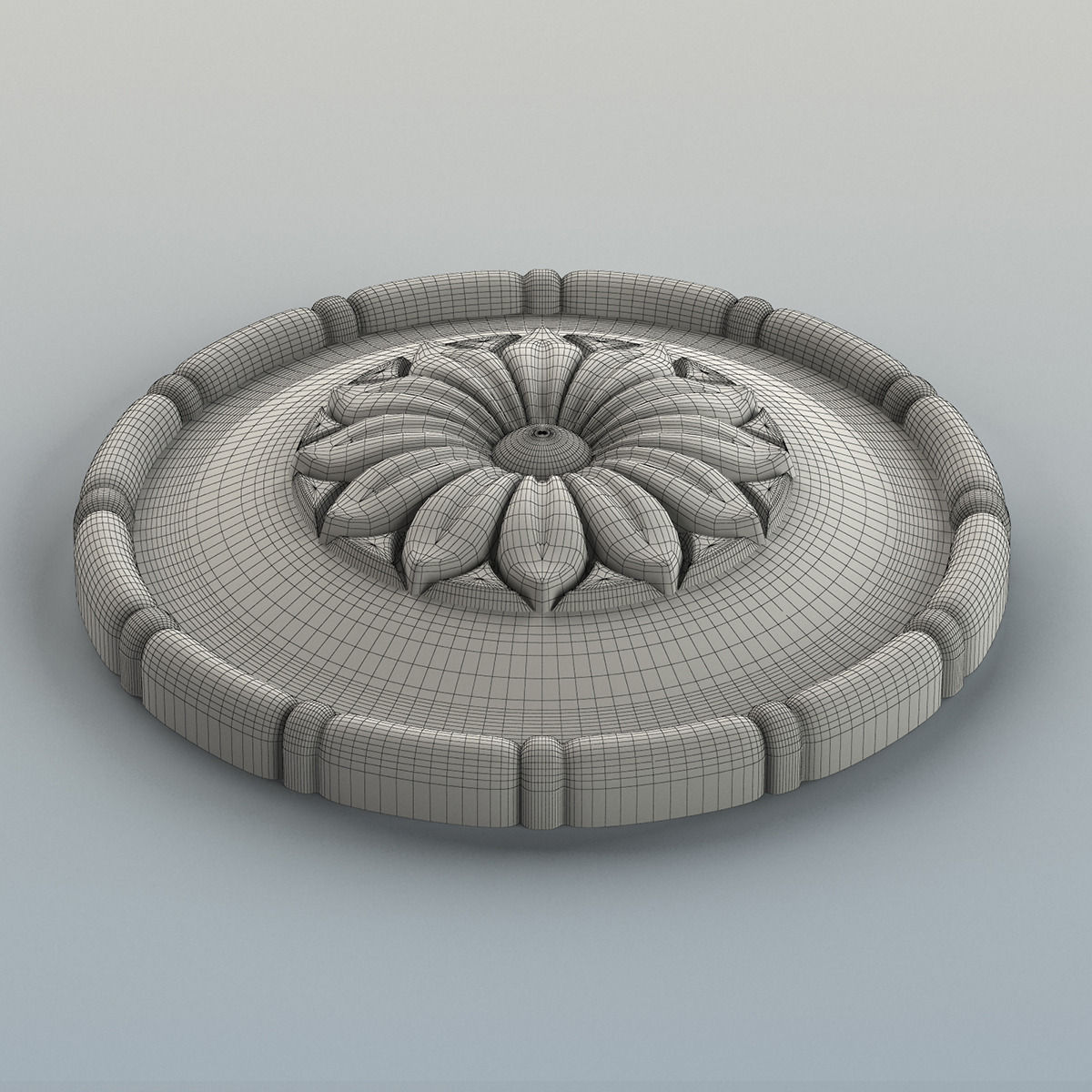 Round rosette 001 3D model_5