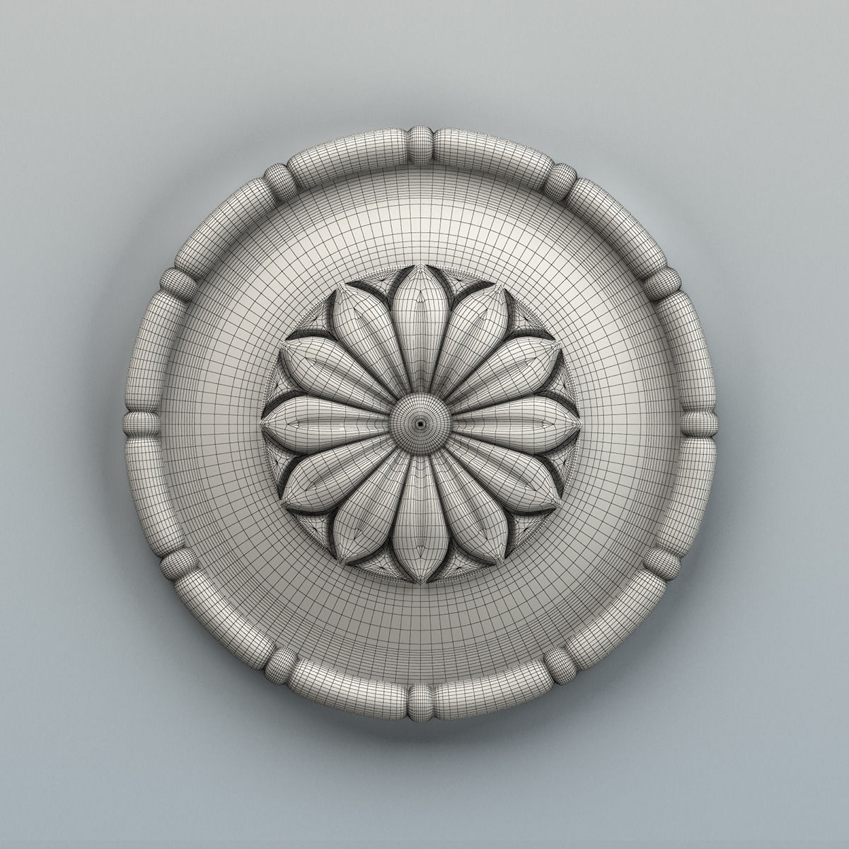 Round rosette 001 3D model_4