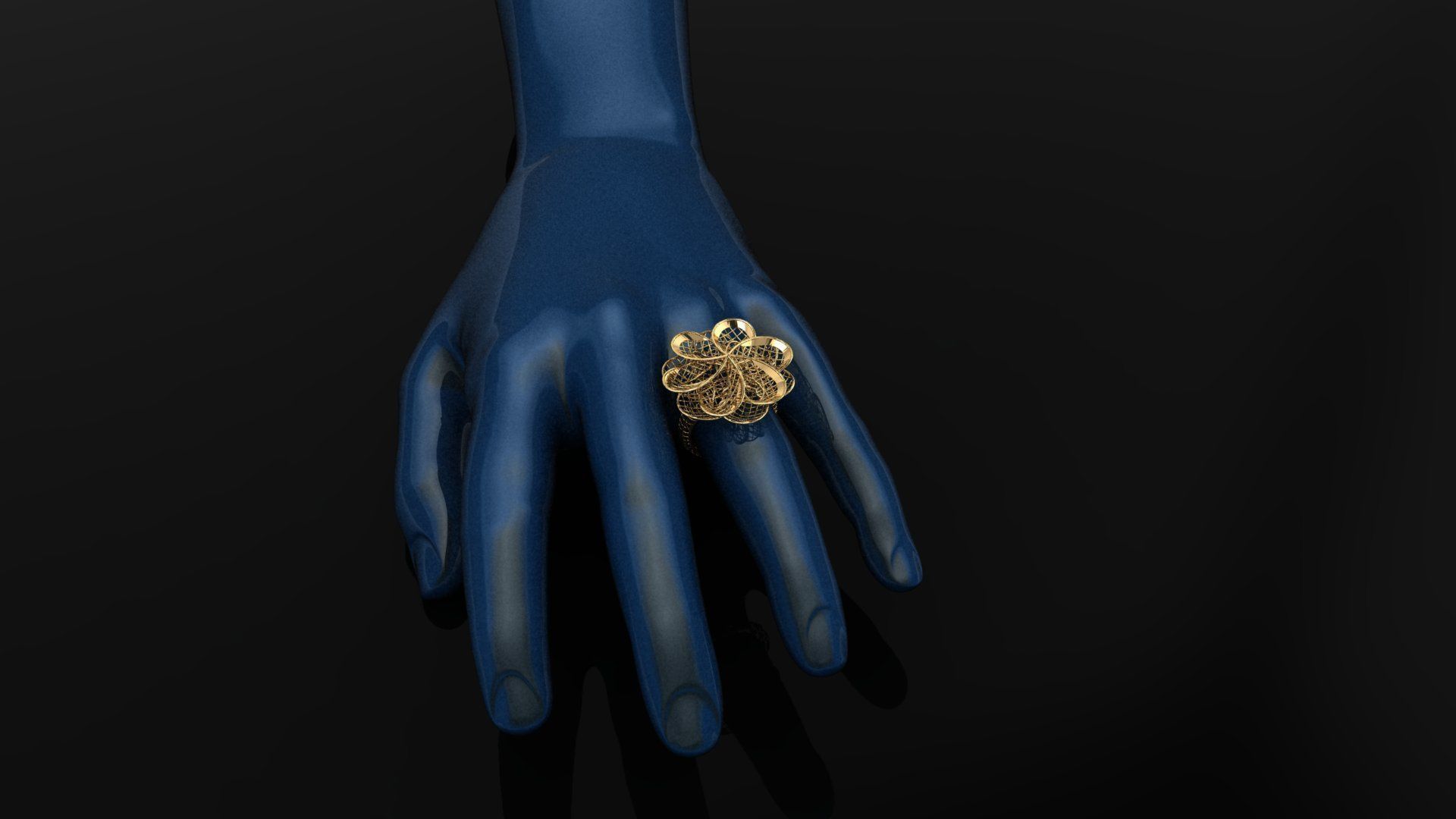 AR-TRK-Z074 gold flower 3D print model_1
