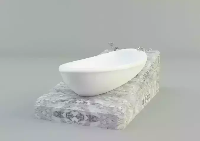  3ds max white bath tub model