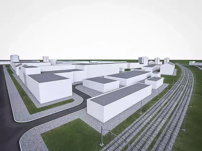 Urban Area 01 Low-poly 3D model 4