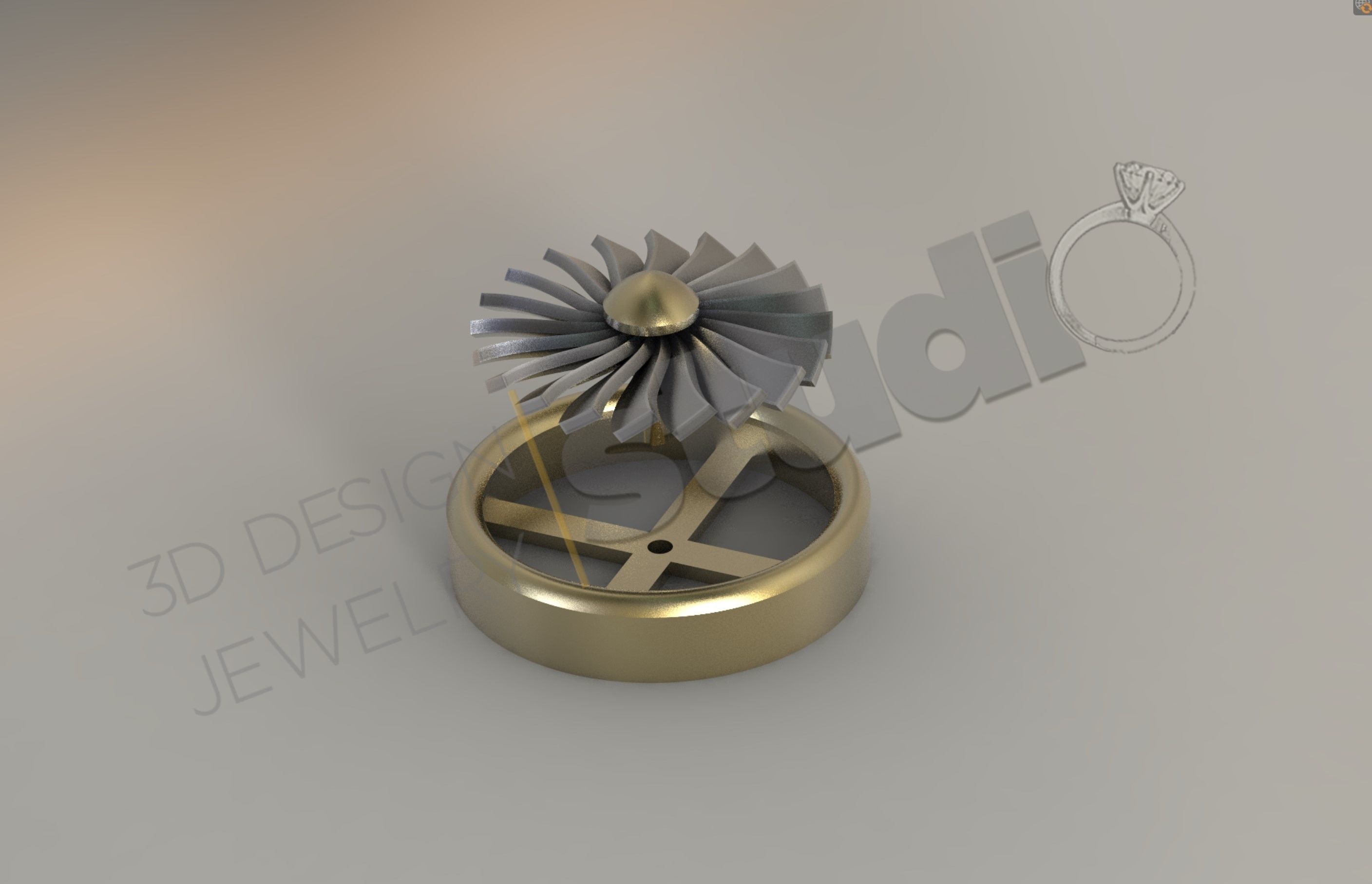 Cufflinks jewelry Aeroplanes Turbine design 3D print model_3