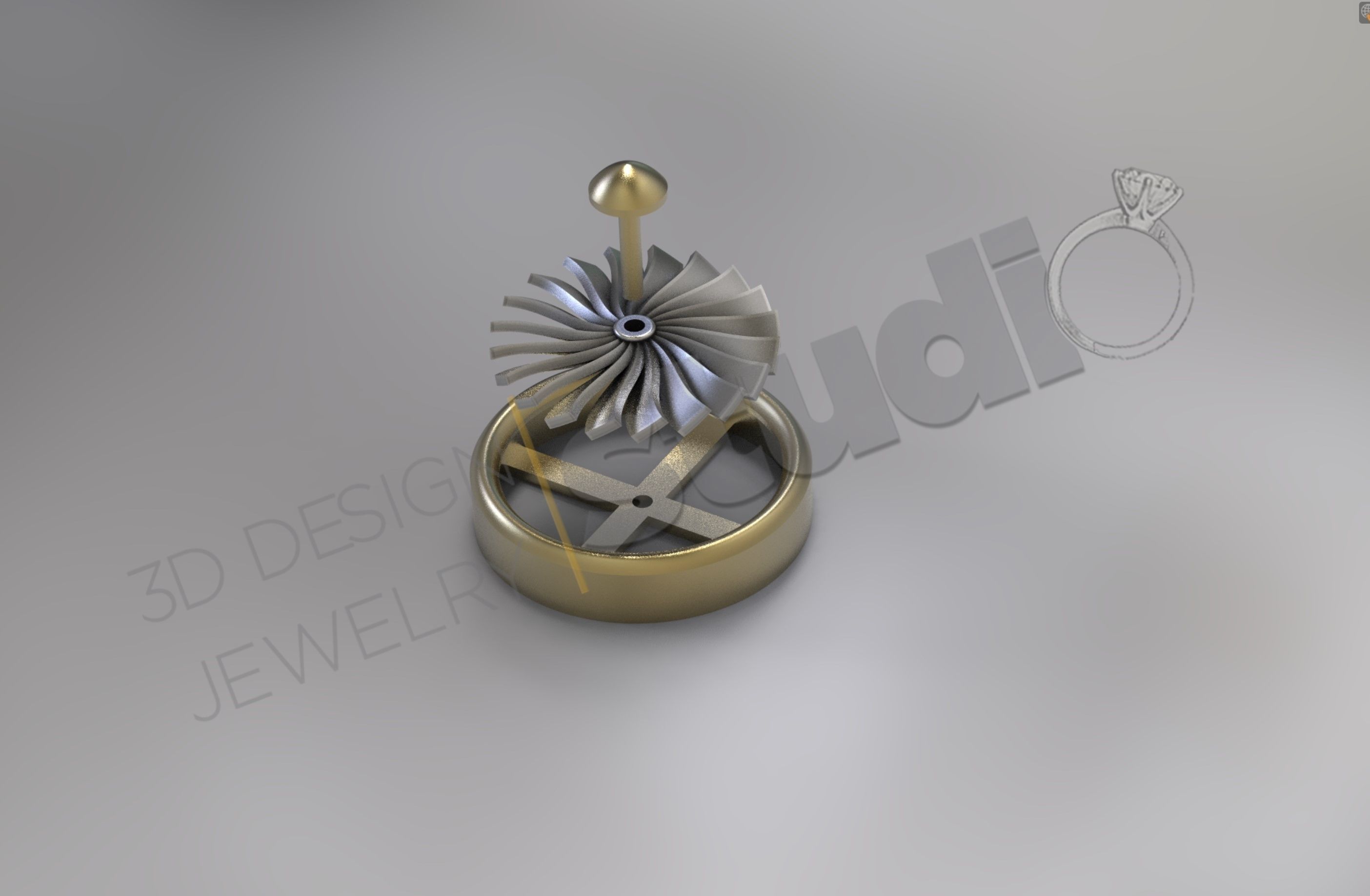 Cufflinks jewelry Aeroplanes Turbine design 3D print model_1