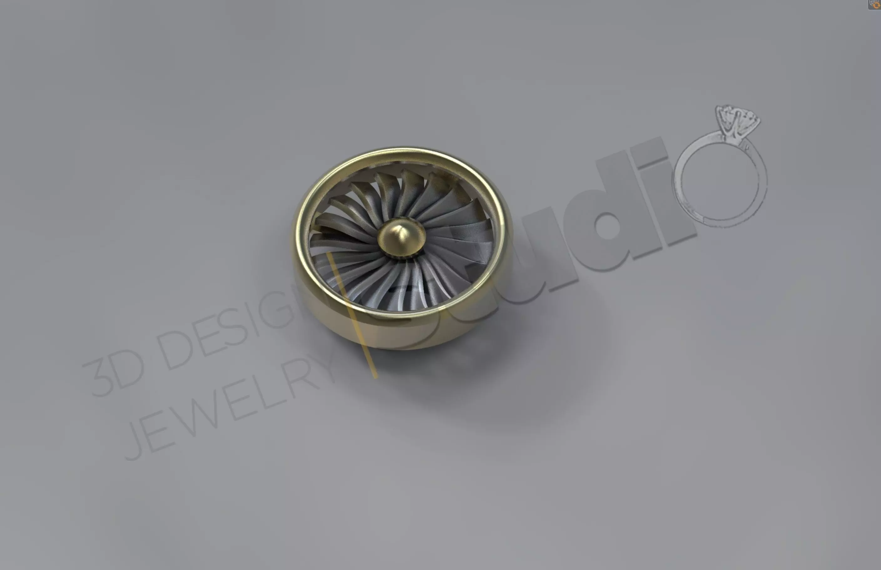 Cufflinks jewelry Aeroplanes Turbine design 3D print model_0