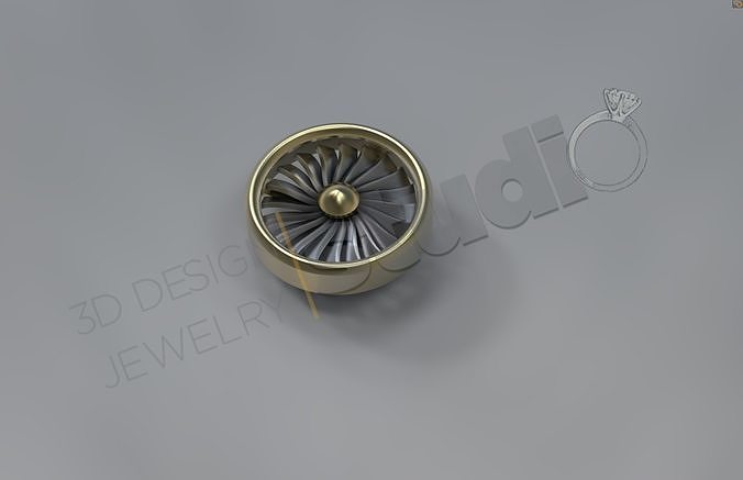 Cufflinks jewelry Aeroplanes Turbine design 3D print model