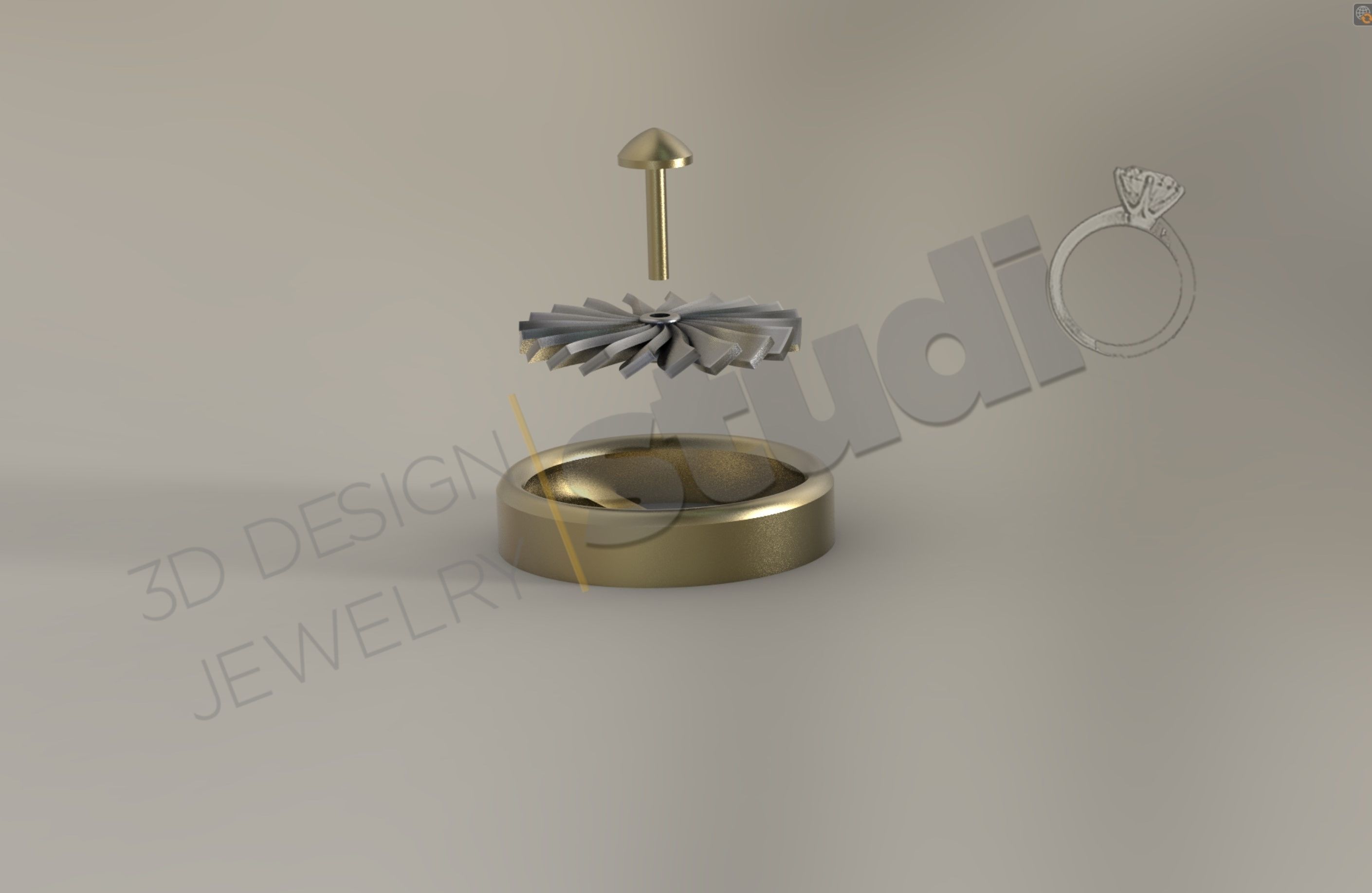 Cufflinks jewelry Aeroplanes Turbine design 3D print model_2