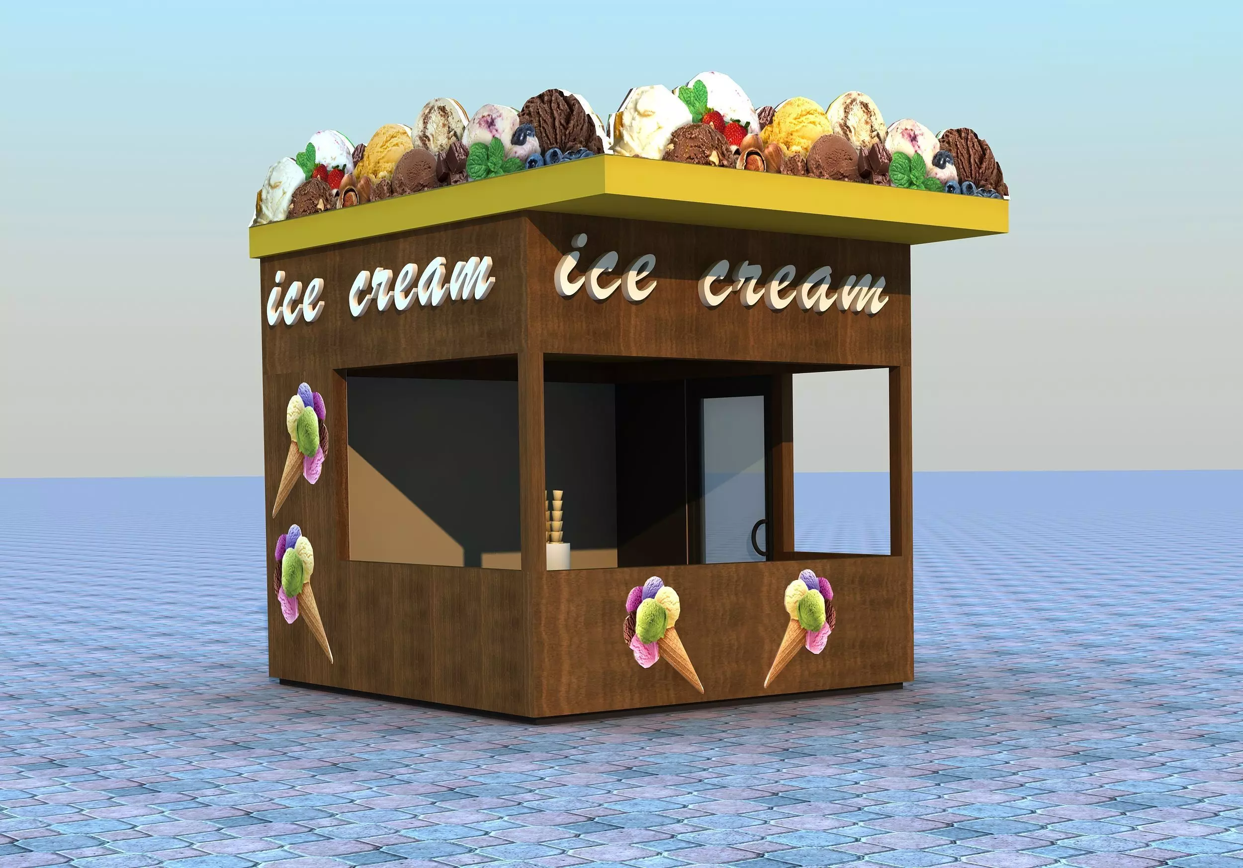 Ice Cream Shop 3D model_0