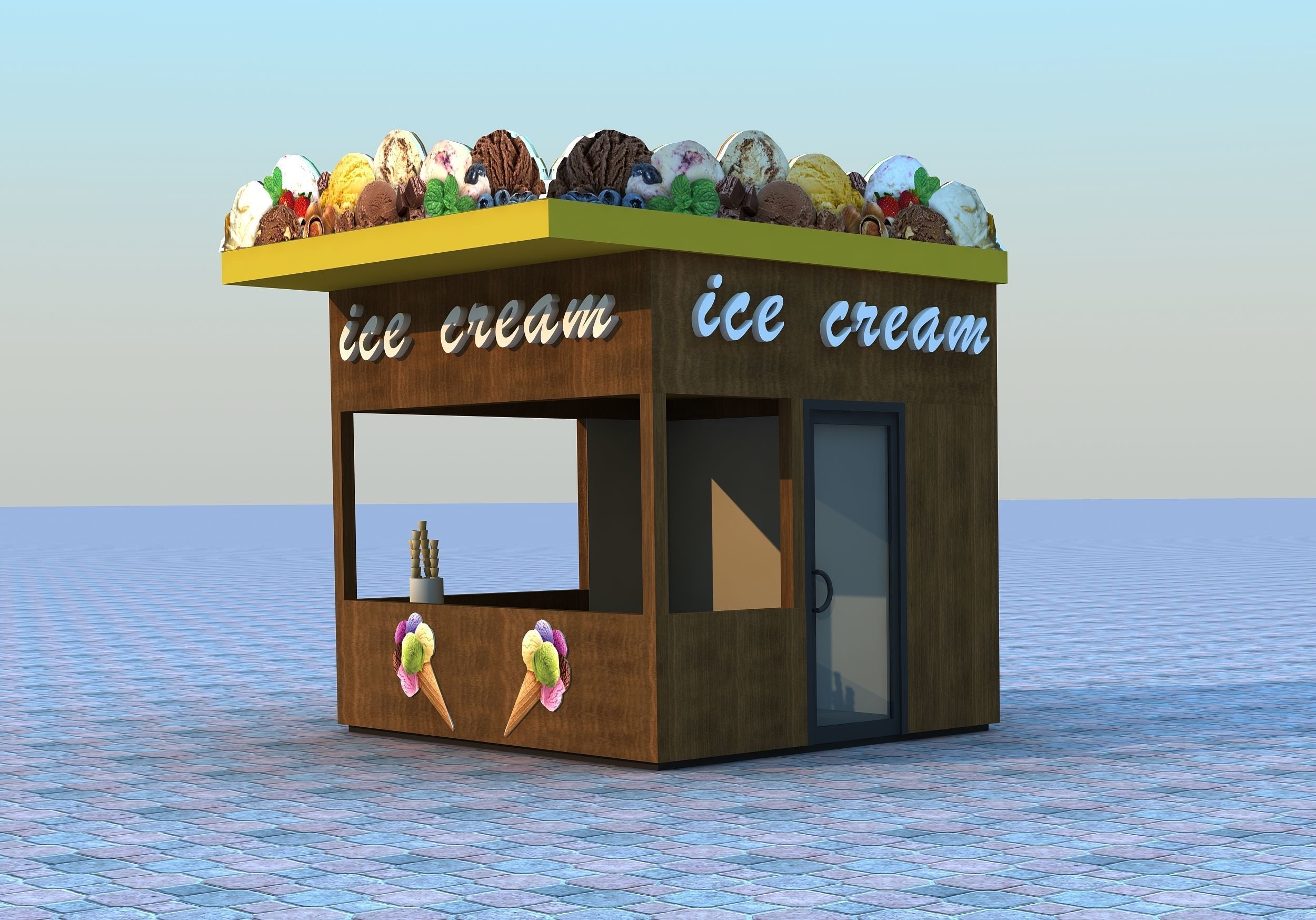 Ice Cream Shop 3D model_1