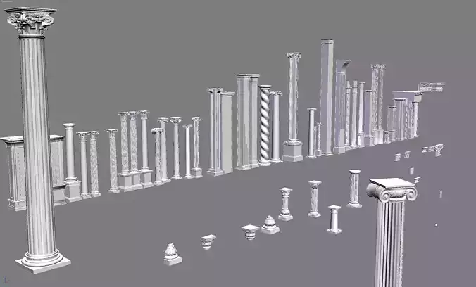 Classic columns collection  3D model