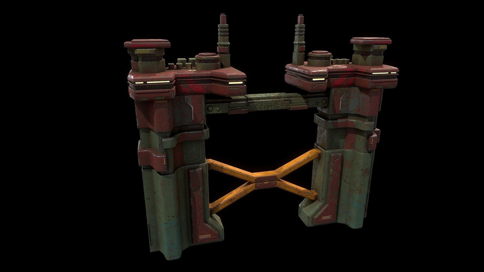 3D model Low poly sci fi industrial building environment asset VR / AR ...