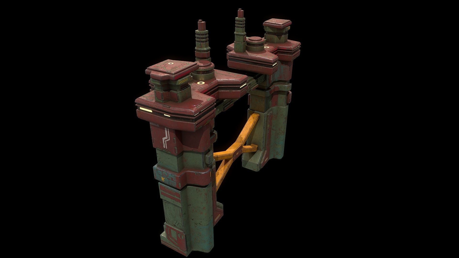 3D model Low poly sci fi industrial building environment asset VR / AR ...