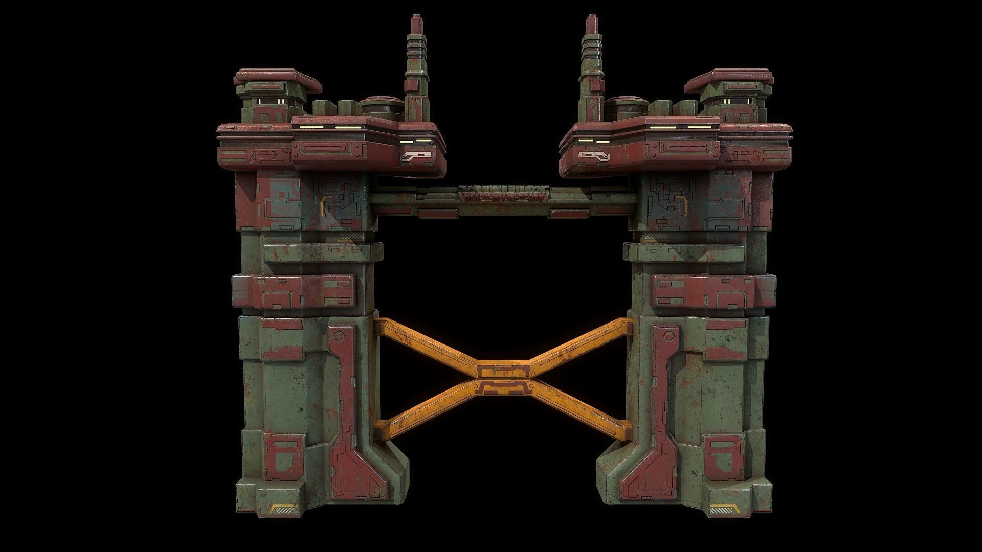 3D model Low poly sci fi industrial building environment asset VR / AR ...