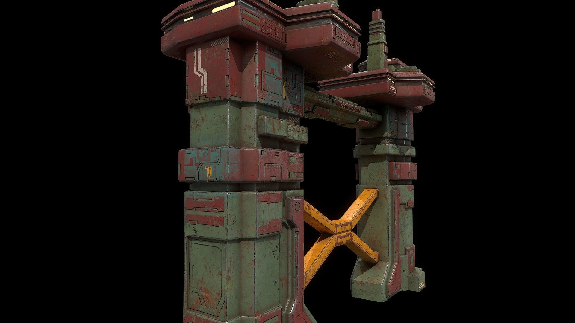 3D model Low poly sci fi industrial building environment asset VR / AR ...